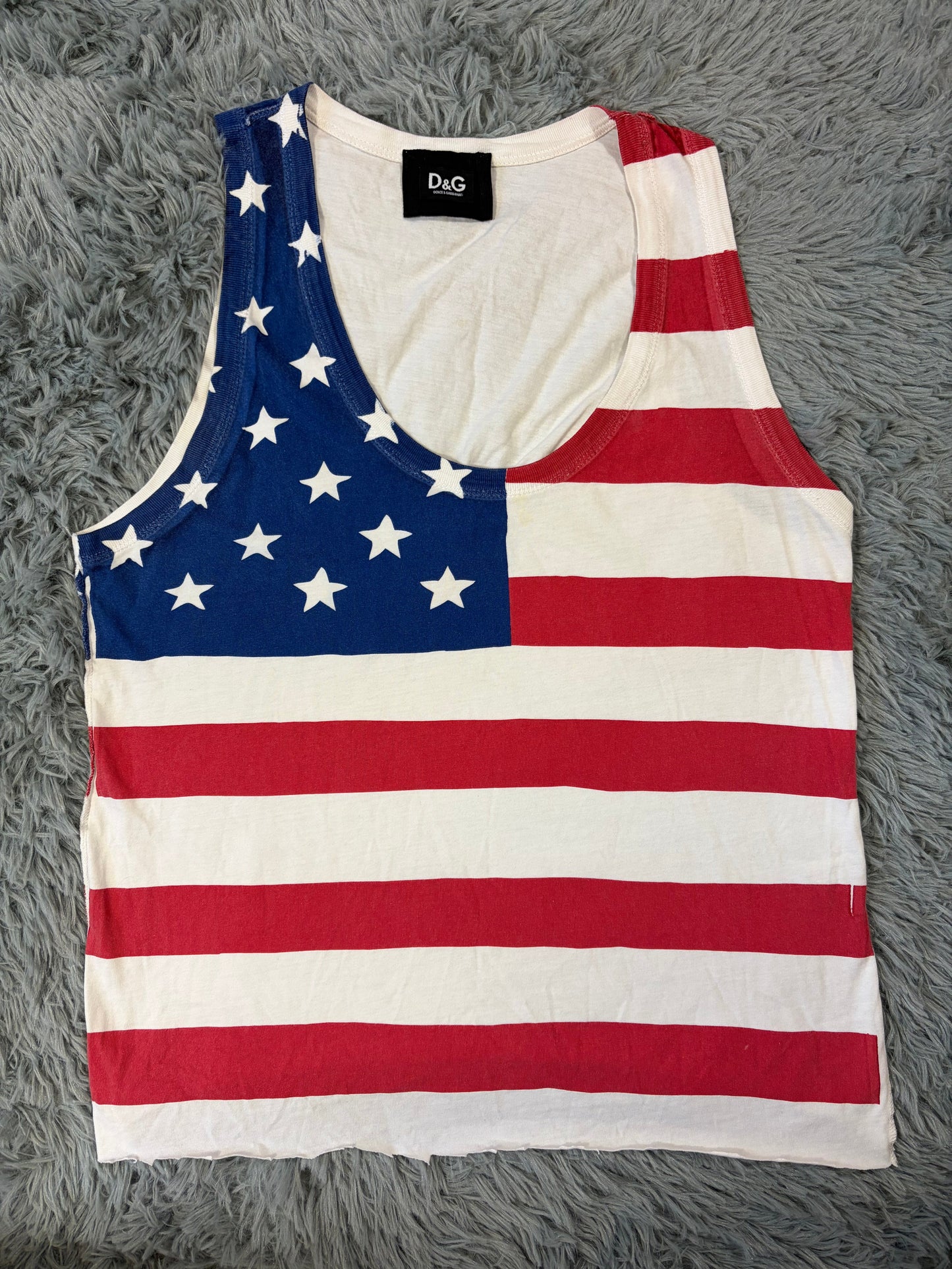 D&G Dolce & Gabbana 00’s USA Sublimation American Flag Vest - M | O/S, Red, White, Blue
