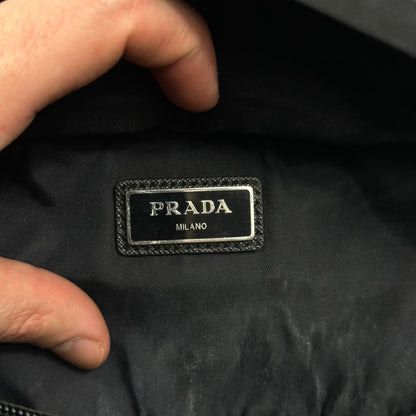 Prada Milano Plaque Logo Black Nylon Crossbody Beltbag