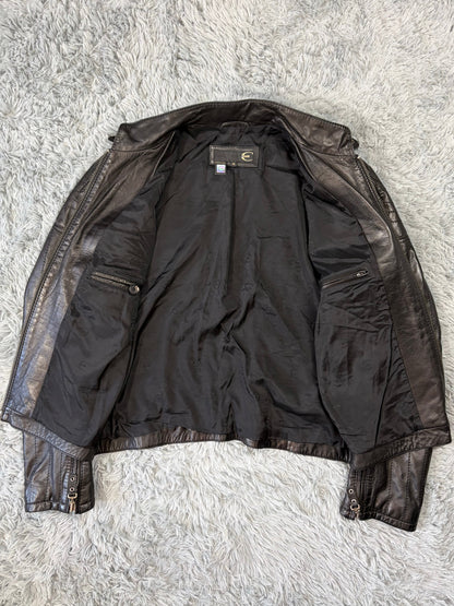 Just Cavalli SS08 Leather Quilted Multipocket Panelled Biker Jacket - L | O/S, Black