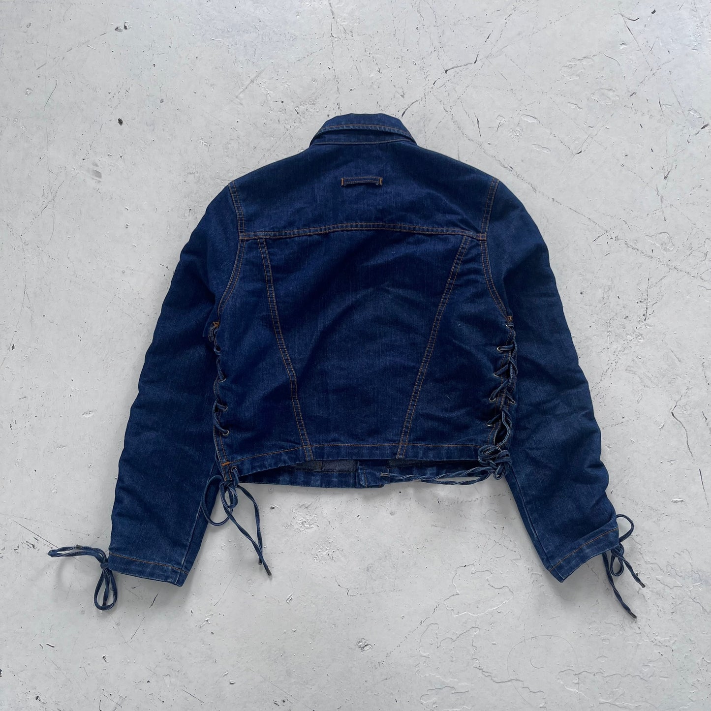 1990s jean paul gaultier jeans corset detail denim jacket | Blue, Blue