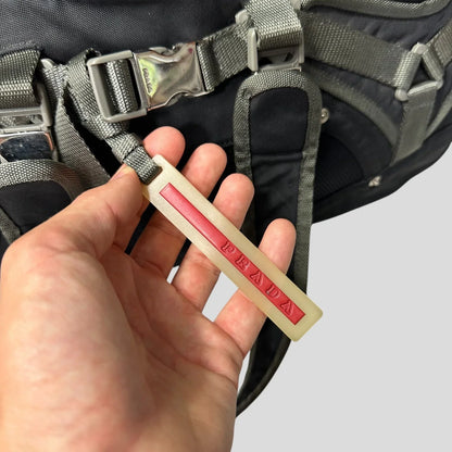 Prada Sport 00’s Lightning Strap Bondage Metal Buckle Mesh + Nylon Bag