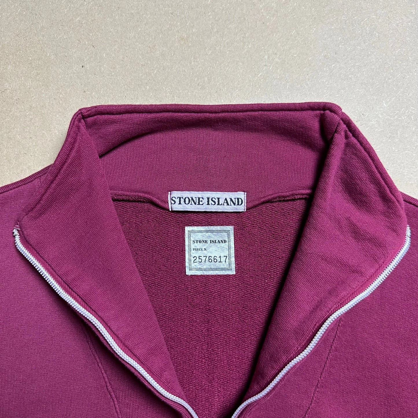 S/S 1993 Burgundy “Life Safer” Quarter Zip Pullover Sweater