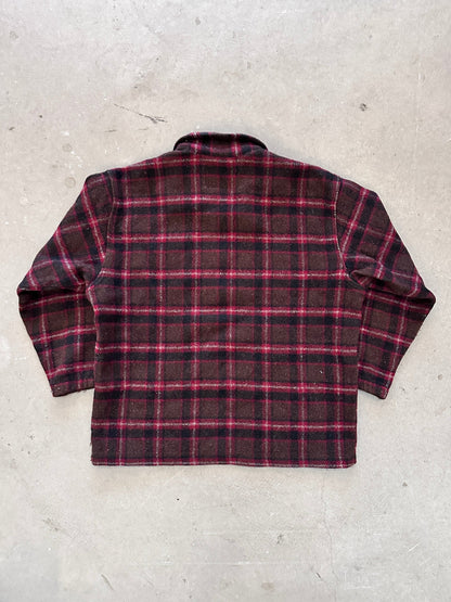 1990’s Woolrich Half Zip Woollen Flannel - L | Large, Red