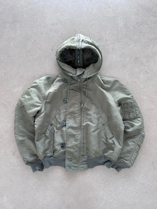1990’s Alpha Industries Hooded Bomber - L | Large, Red