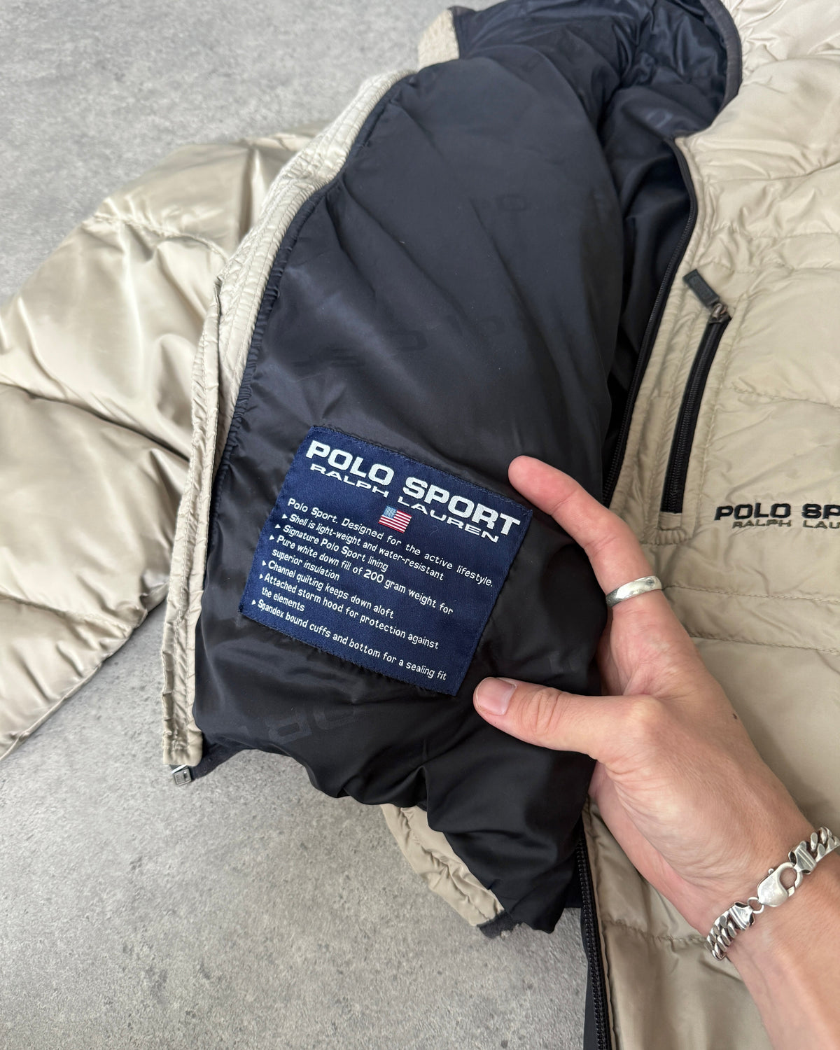 polo sport ralph lauren 1990s technical balaclava puffer jacket (l) | Large, Red