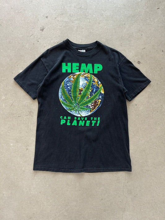 1980's Hemp Can Save The Planet! T-Shirt - L | Large, Red