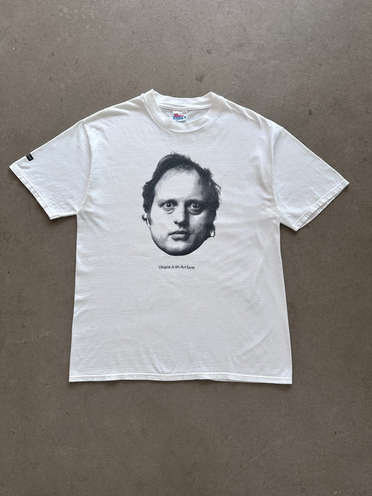 1990’s Utopia is an Art Form T-Shirt - L | White, Red