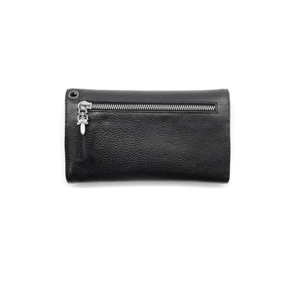 Chrome Hearts Wave Cross Ball Heavy Leather Long Wallet | O/S, Black