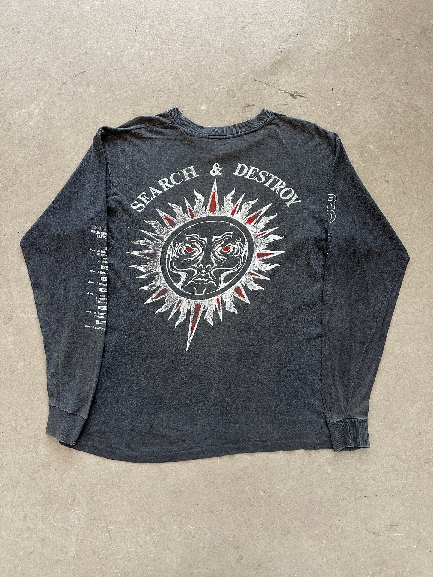 1991 Rollins Band Search and Destroy Tour T-Shirt - L | Large, Red