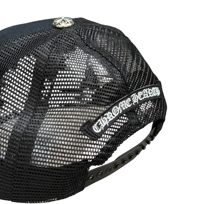 Chrome Hearts Triple Cross Cemetery Hat Pony Hair | O/S, Black