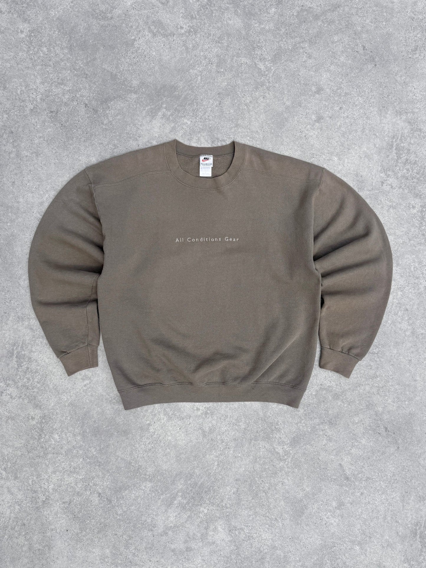 nike acg 1990s heavyweight embroidered spellout sweatshirt (l) | Default Title, Brown