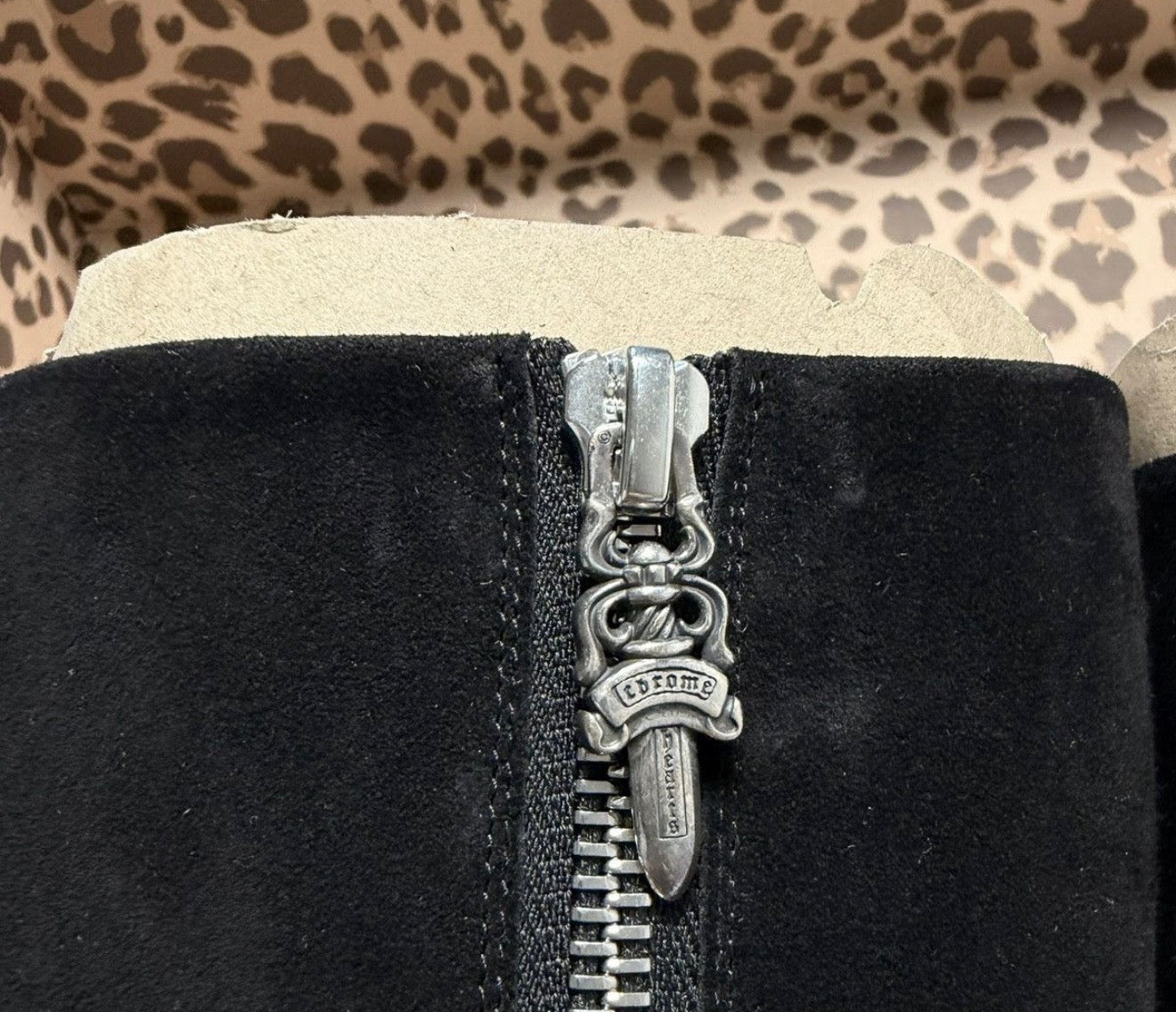 Chrome Hearts Sugar Jones Suede Triple Cross Black Boots | UK 39, Black