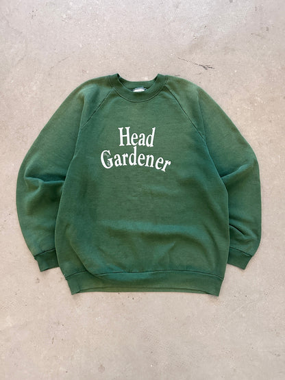 1990’s Head Gardener Faded Sweat - L | Green, Red
