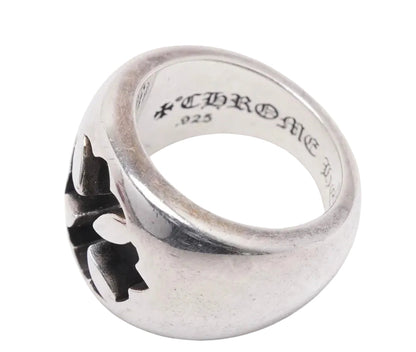 Chrome Hearts Negative Space Plus Cross Ring | O/S, Silver
