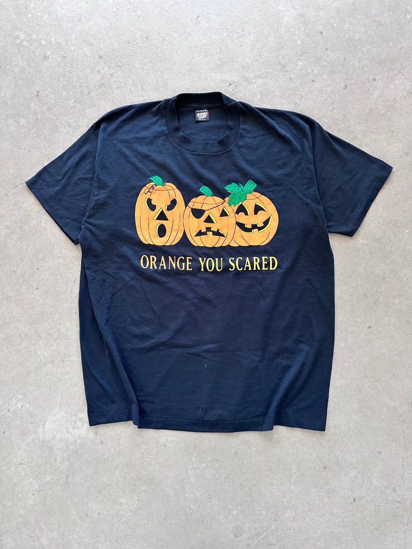 1990's Orange You Scared Halloween T-Shirt - XXL | XX-Large, Multicoloured