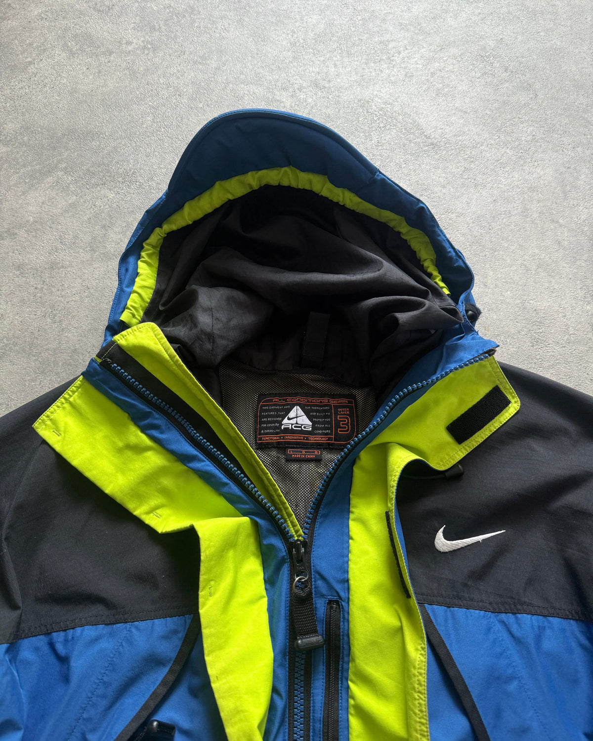 nike acg 1998 storm-fit technical waterproof jacket (L) | Large, Multicoloured