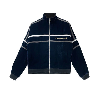 Chrome Hearts Embroidered Leather Patch Velvet Dagger Zip Jacket | Medium (fits small), Red