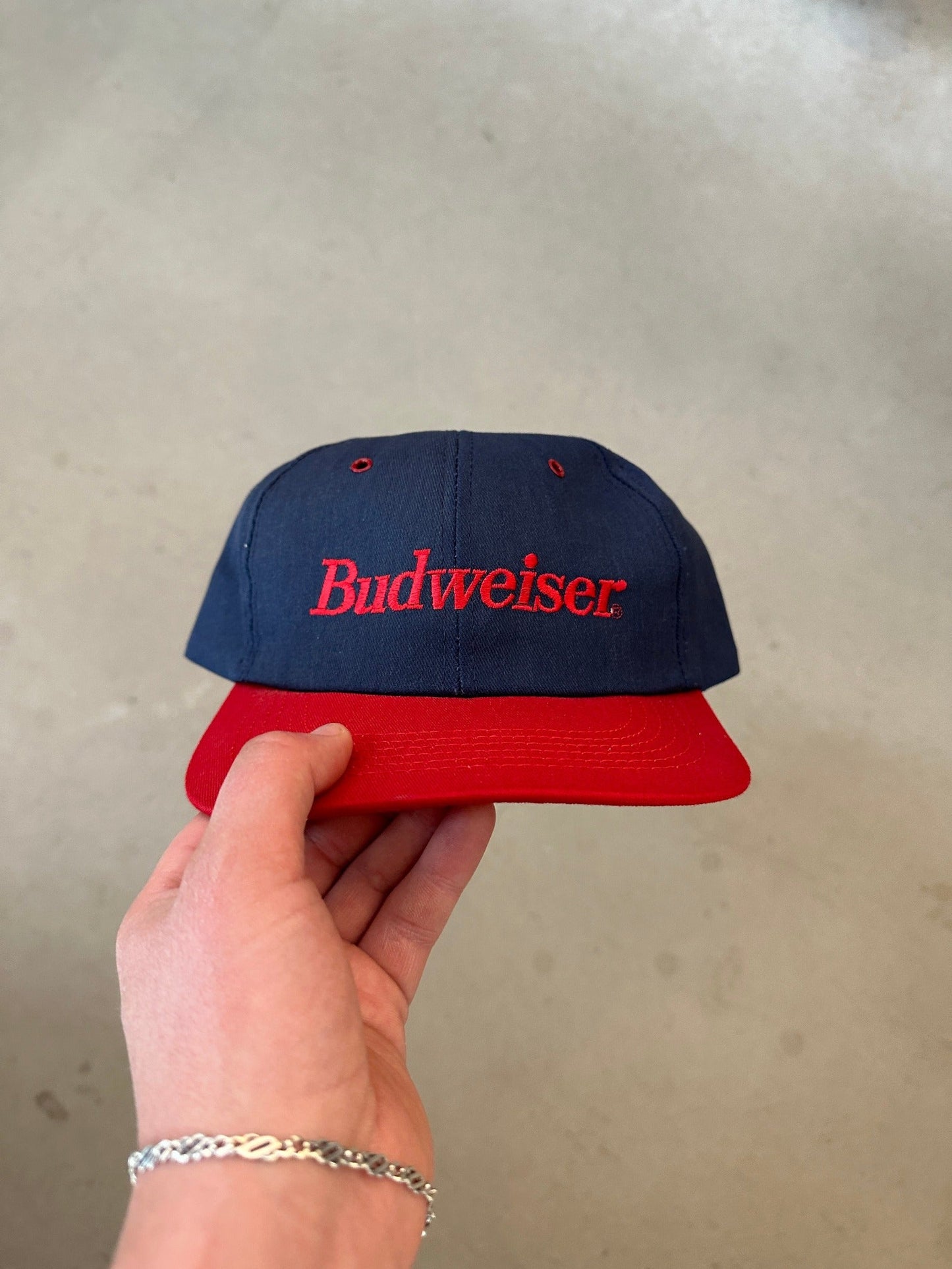 1990’s Budweiser Logo Cap | O/S, Navy Blue and Red