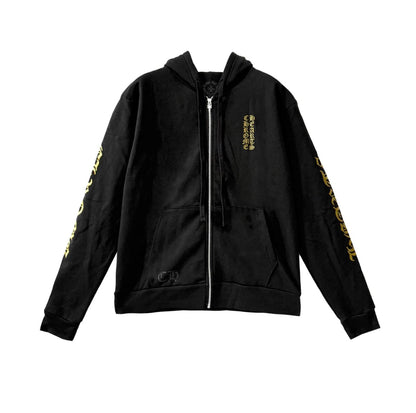 Chrome Hearts Olive Script Black Zip Up Hoodie | Medium, Black