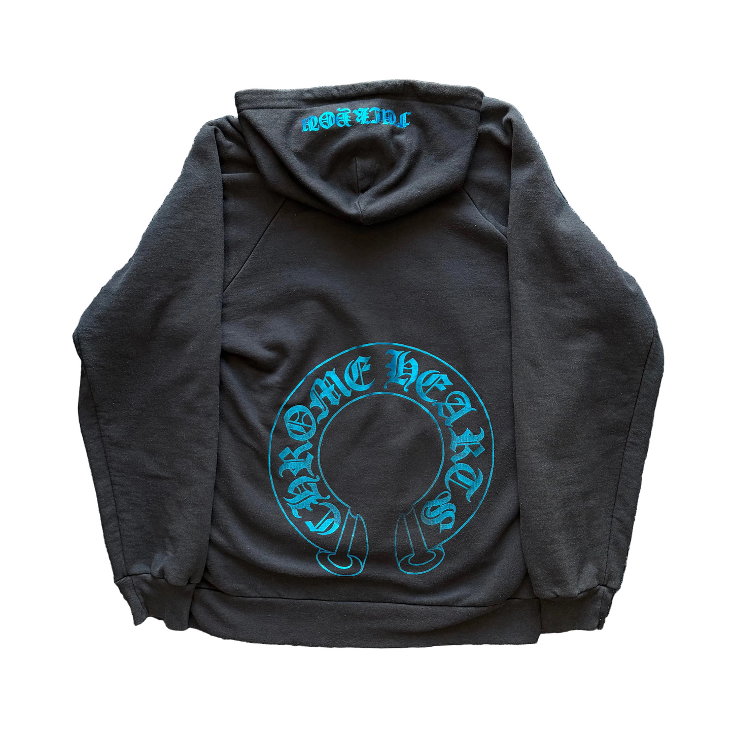 Chrome Hearts Metallic Blue Thermal Lined Pullover Hoodie | Medium, Blue