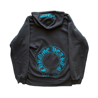 Chrome Hearts Metallic Blue Thermal Lined Pullover Hoodie | Medium, Blue