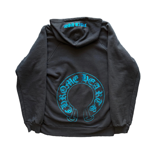 Chrome Hearts Metallic Blue Thermal Lined Pullover Hoodie | Medium, Blue
