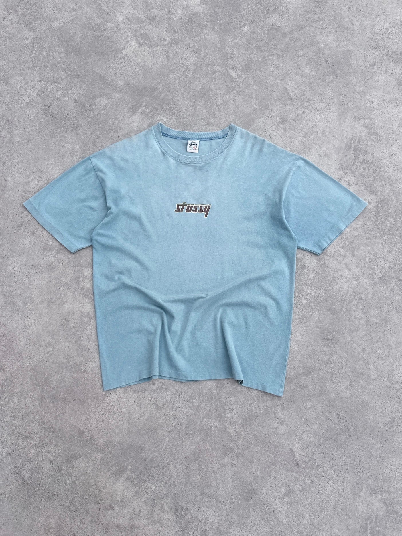 stussy 1990s single stitch graphic t-shirt (l) | Large, Blue