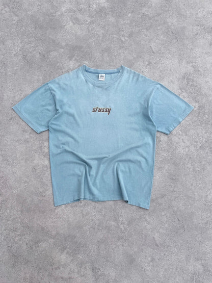 stussy 1990s single stitch graphic t-shirt (l) | Large, Blue