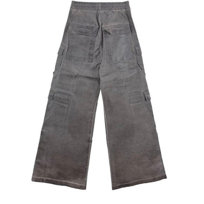 Rick Owens DRKSHDW Foil Denim Double Cargo Jumbo Belas Pants SS25 | Medium, Dark Grey