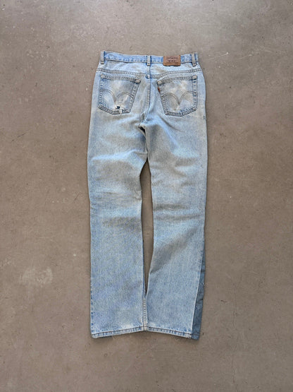 1990's Levi's 550 Orange Tab Repaired Jeans - 32 x 34 | W34, Multicoloured