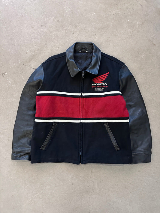 1990's Honda Fox Lined Varisty Jacket - XL | X-Large, Red