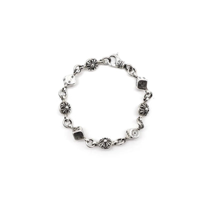 Chrome Hearts Dice Cross Ball Lobster Clasp Bracelet | O/S, Silver