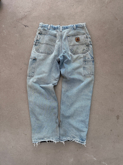 1990's Carhartt Lined Carpenter Jeans - 34 x 30 | 34", Red