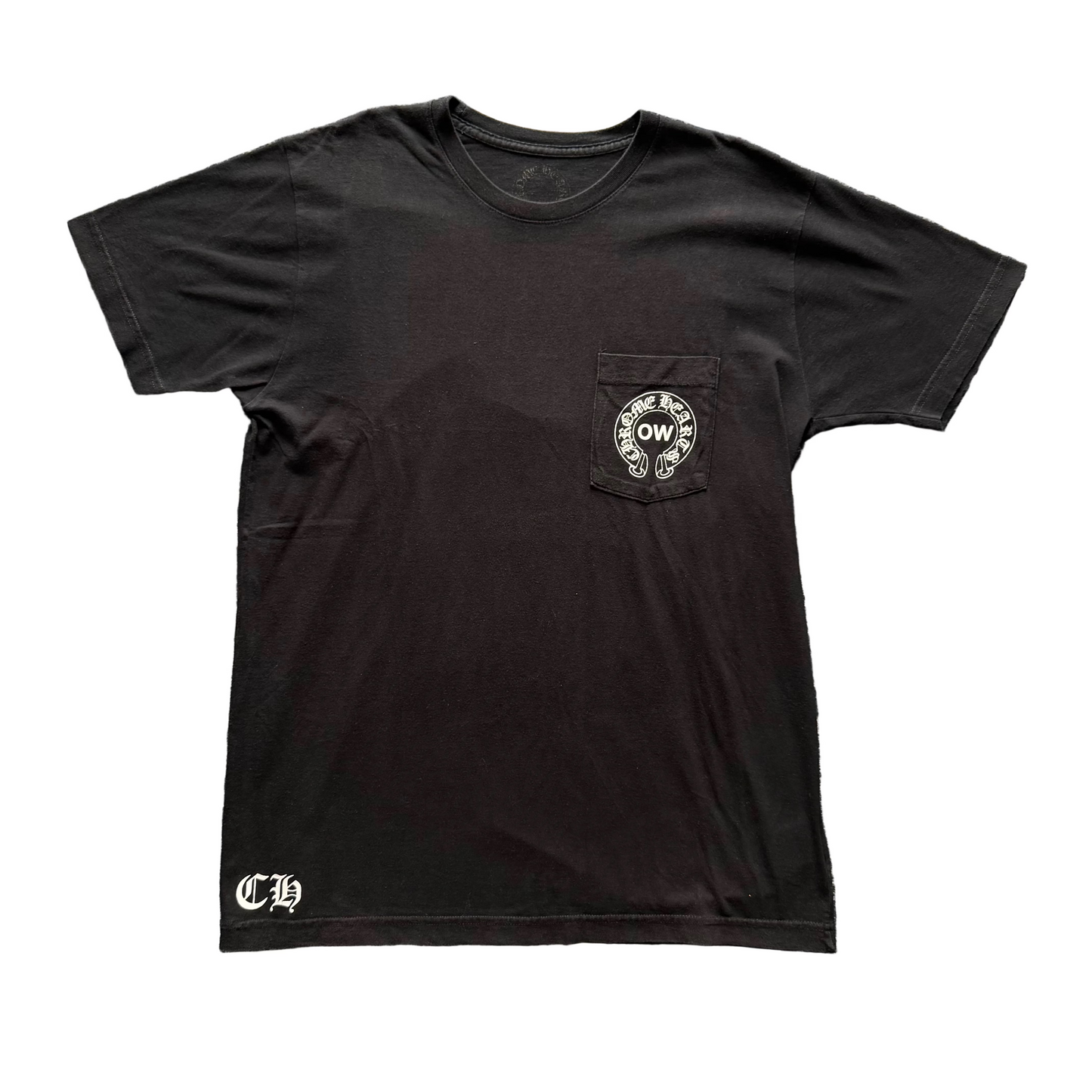 Chrome Hearts x Off White Scroll Logo Vintage Tee | Large, White