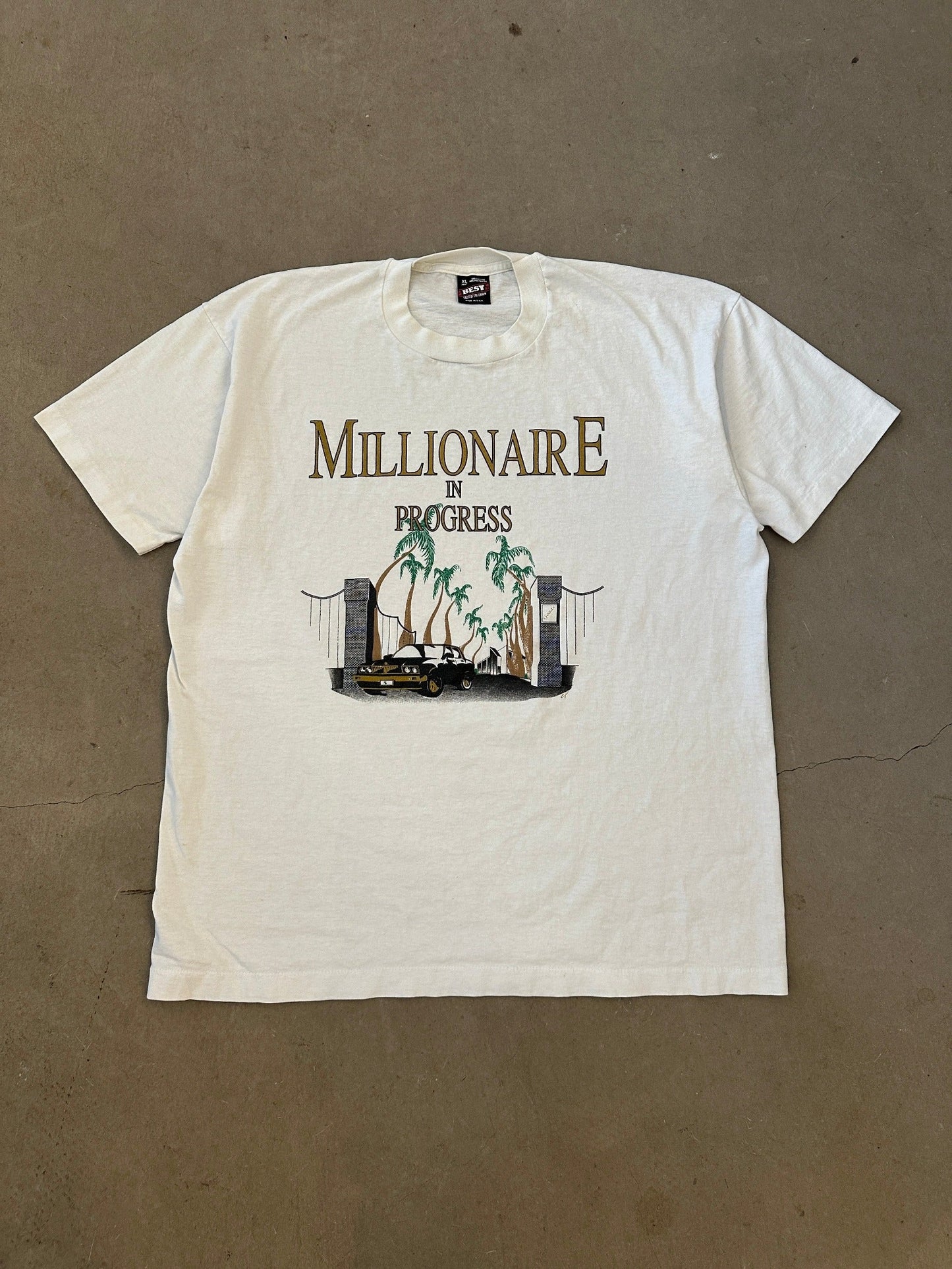 1990's Millionaire in Progress T-Shirt - XL | X-Large, Red