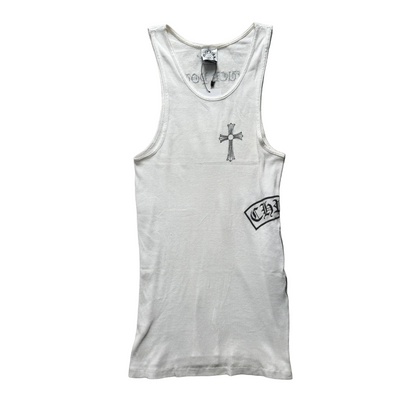Chrome Hearts Vintage TBar Cross Logo Tank Top | Large, Tan