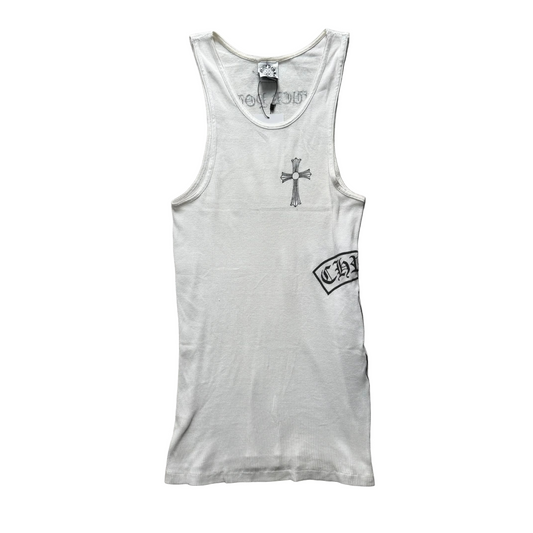 Chrome Hearts Vintage TBar Cross Logo Tank Top | Large, Tan