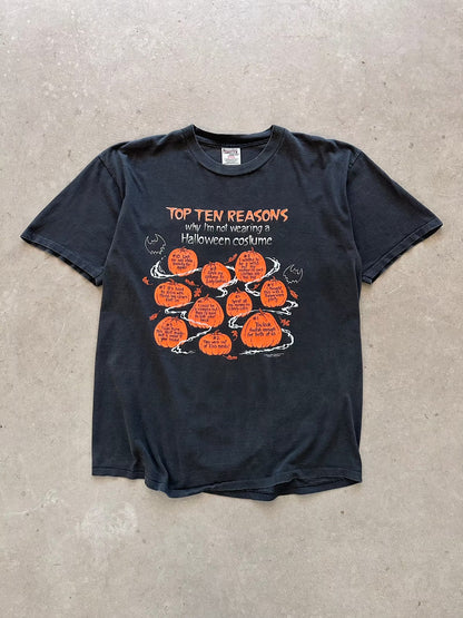 1991 Top Ten Reasons Halloween T-Shirt - XL | X-Large, Red