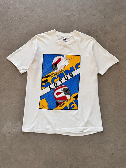 1980's F1 Lotus Nakajima Piquet T-Shirt - L | Large, Red