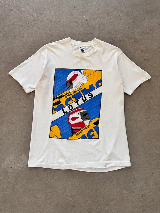 1980's F1 Lotus Nakajima Piquet T-Shirt - L | Large, Red