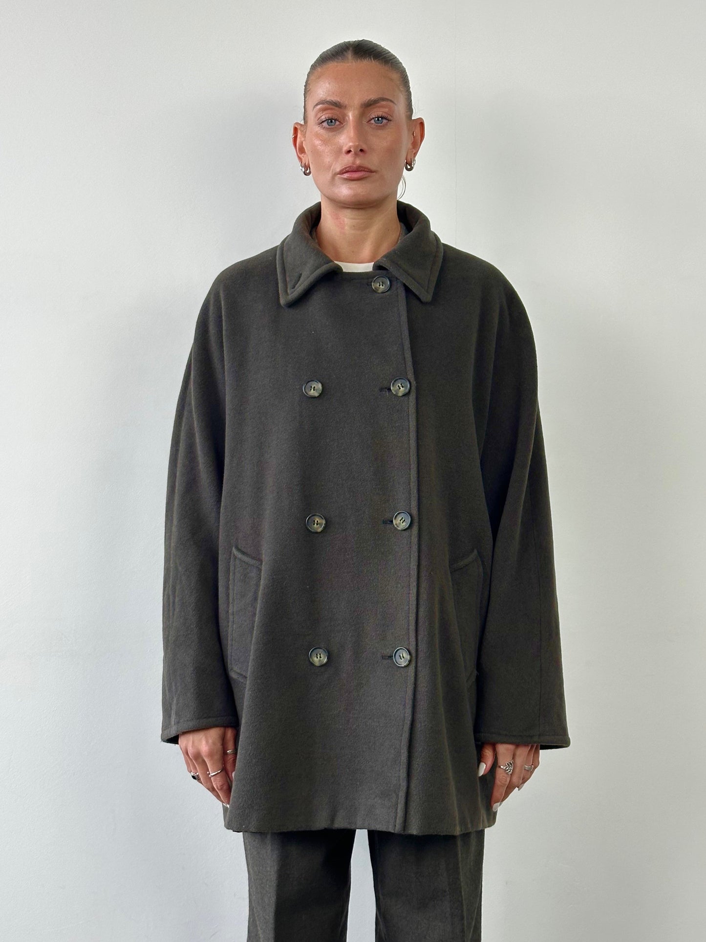 Marella Virgin Wool Double Breasted Coat - L/XL