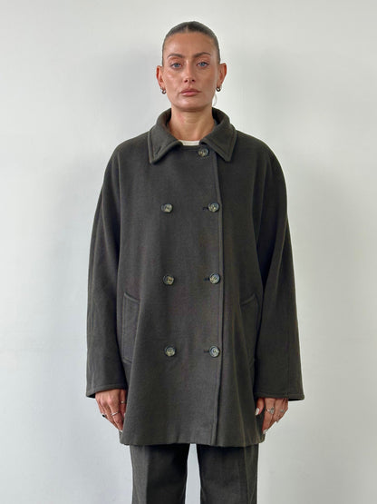 Marella Virgin Wool Double Breasted Coat - L/XL