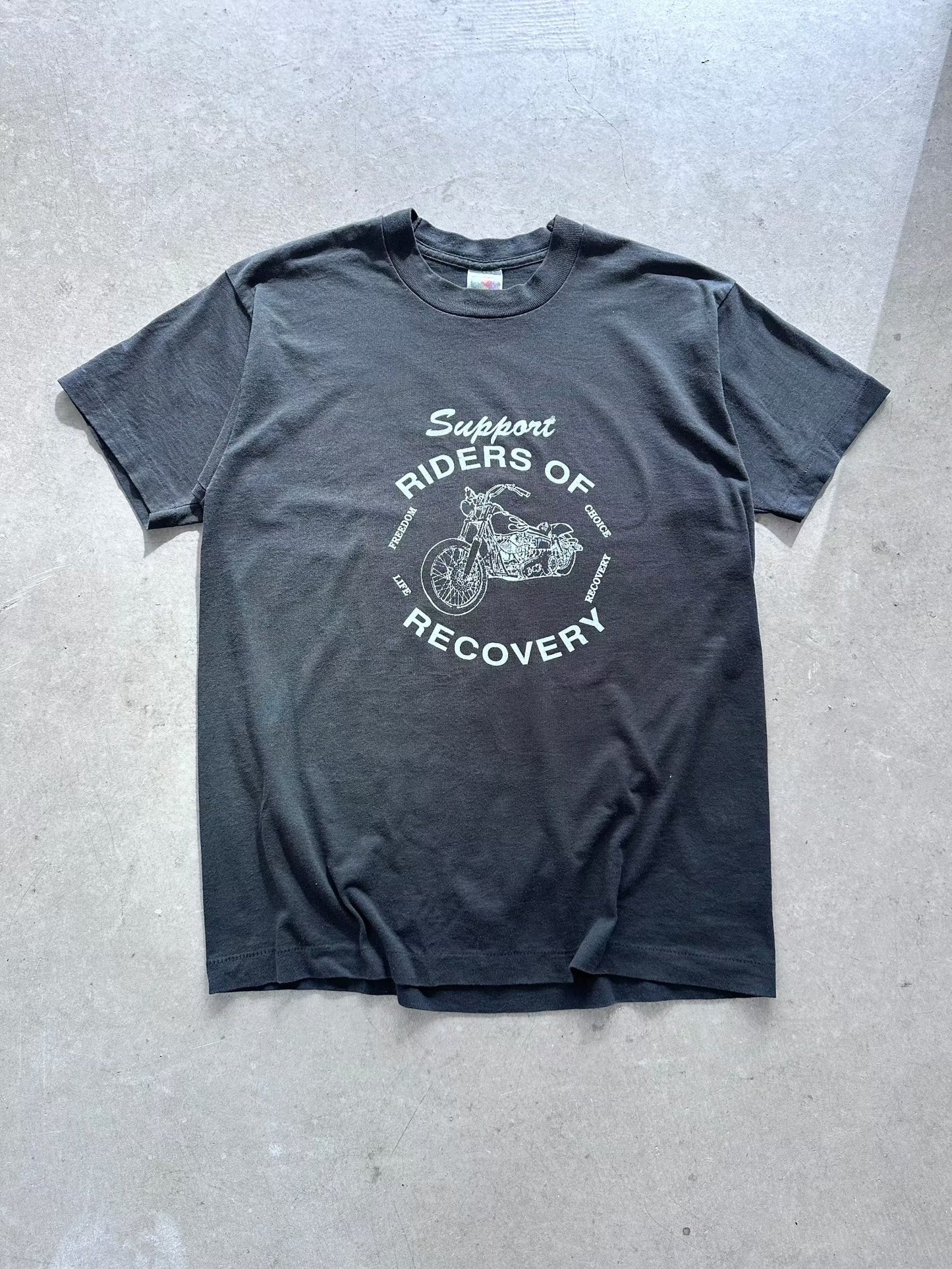 1990's Support RIders of Recovery T-Shirt - L | Large, Red