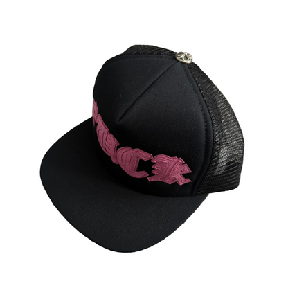 Chrome Hearts Fuck Leather Pink Patch Trucker | O/S, Pink