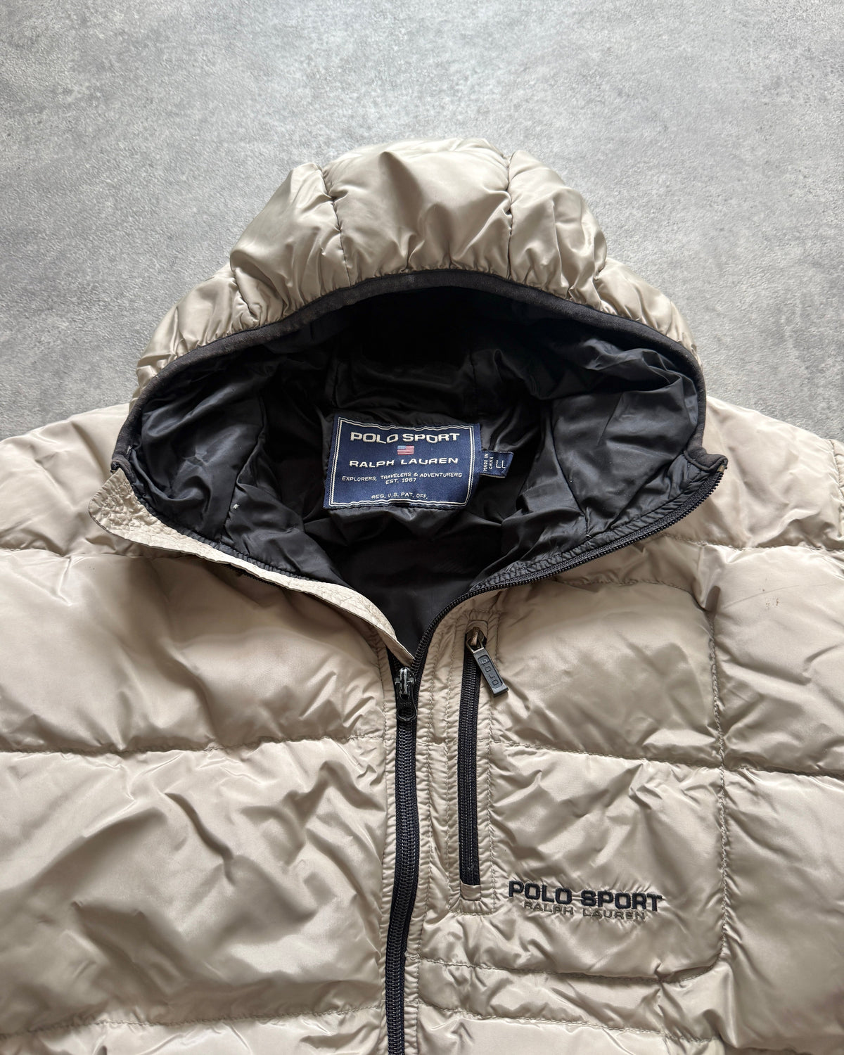 polo sport ralph lauren 1990s technical balaclava puffer jacket (l) | Large, Red