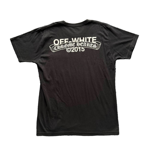 Chrome Hearts x Off White Scroll Logo Vintage Tee | Large, White
