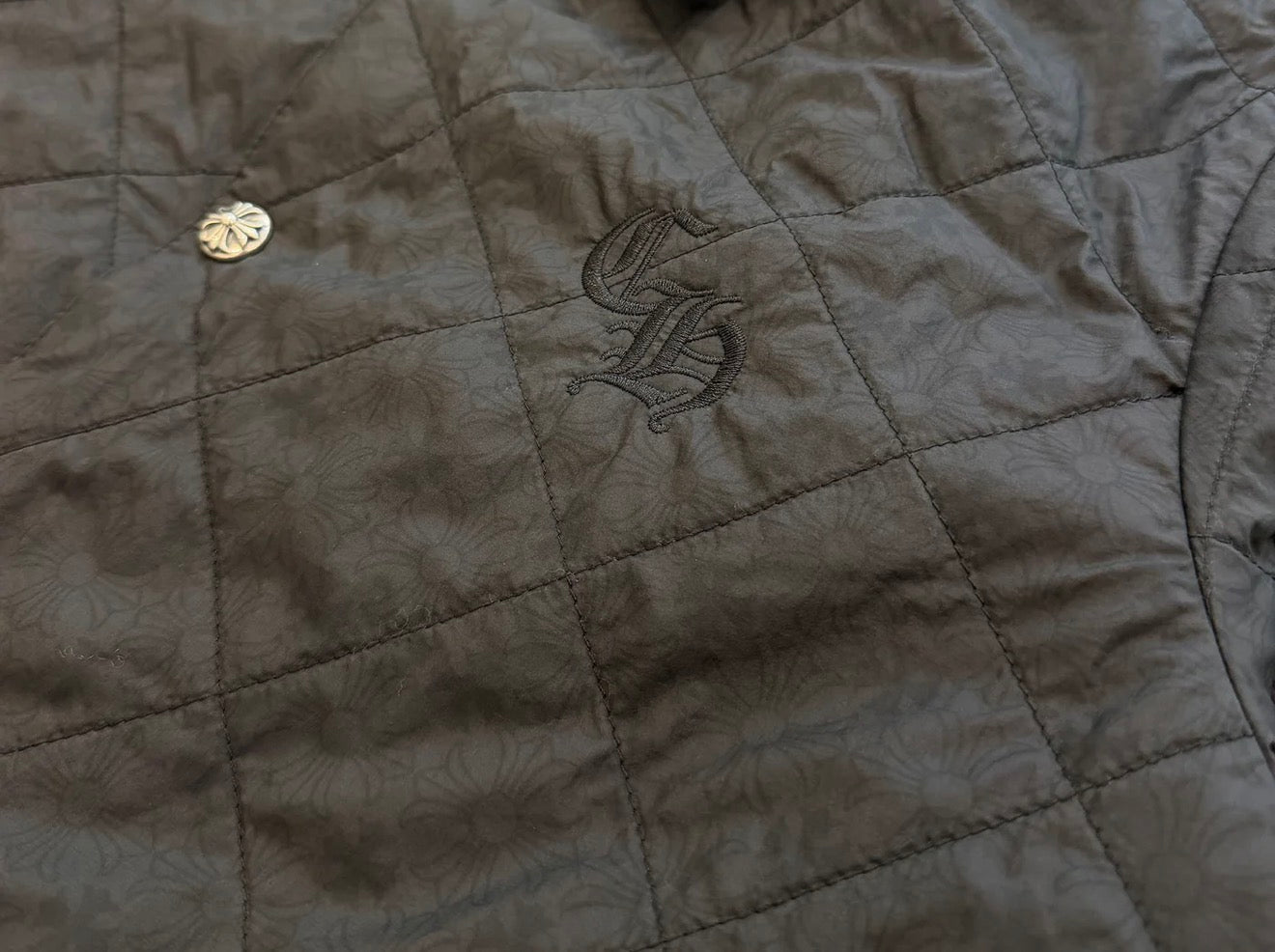 Chrome Hearts CH Embroidered Quilted Nylon Jacket | Medium, Red