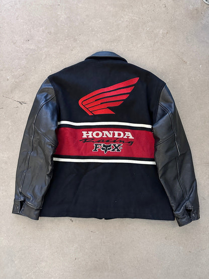 1990's Honda Fox Lined Varisty Jacket - XL | X-Large, Red