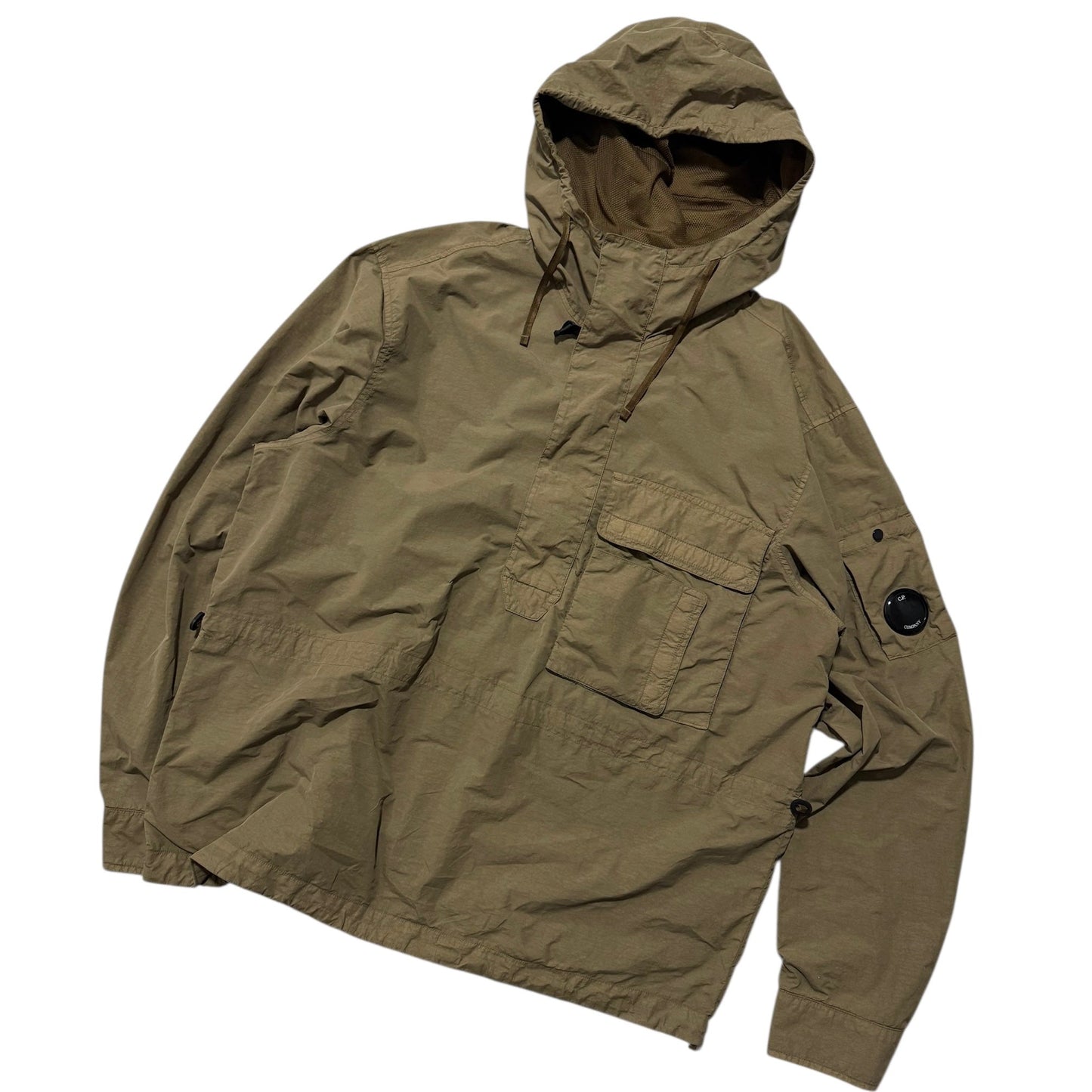 CP Company Flatt Nylon Pullover Jacket | Large, Olive