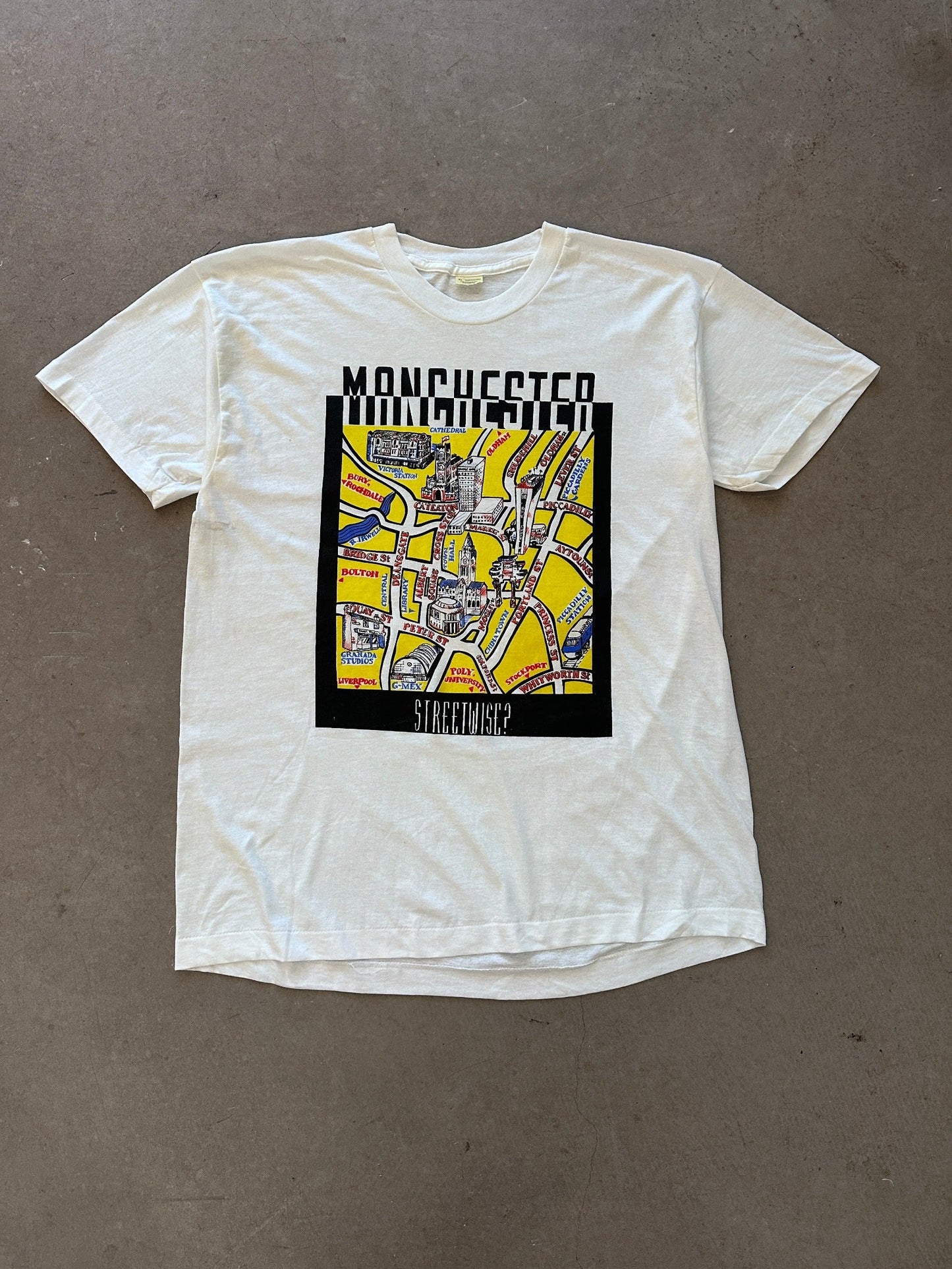 1990’s Manchester Streetwise T-Shirt - XL | X-Large, Red